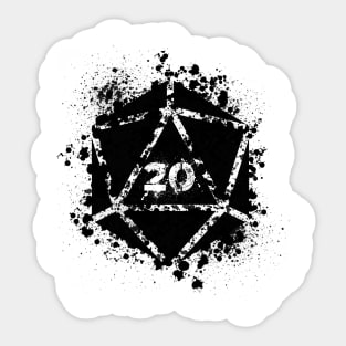 d20 Splatter Crit Sticker